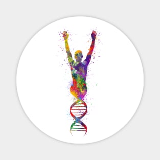 Human DNA Colorful Watercolor Genetics Gift Magnet